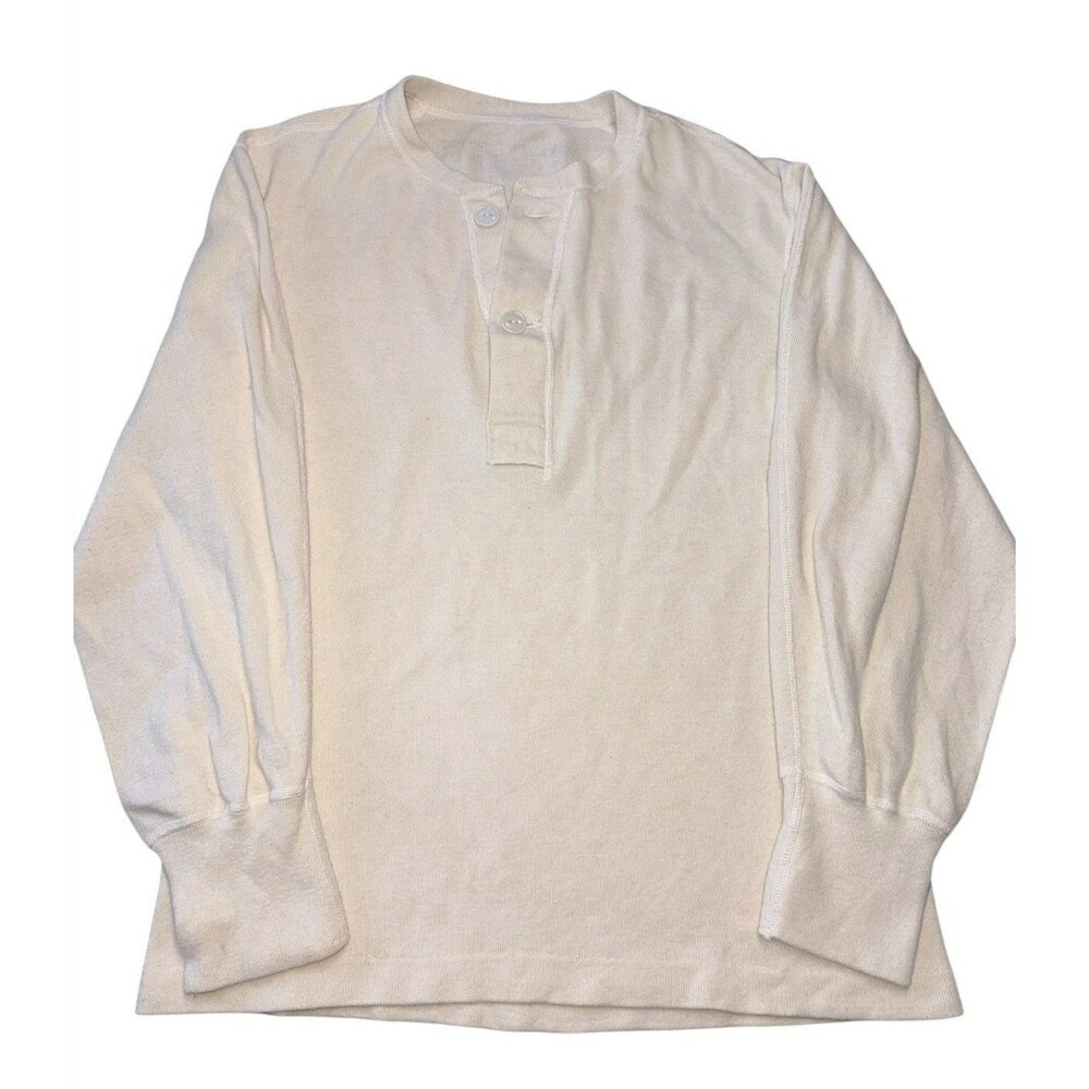 Vtg 1950s US Army Wool Henley Shirt Medium Class 1 Thermal Undershirt Korean War